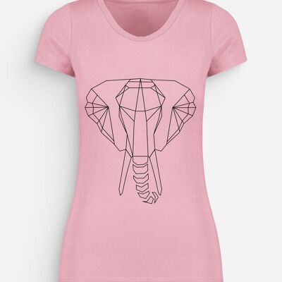 Elefant T-Shirt Frauen Pink Schwarz