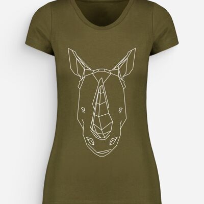Rhinoceros T-shirt Donna Khaki White