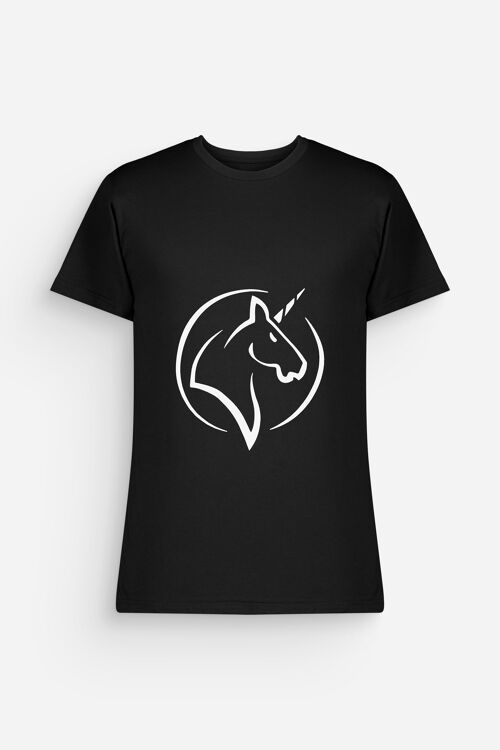 T-shirt Licorne Homme Noir Blanc