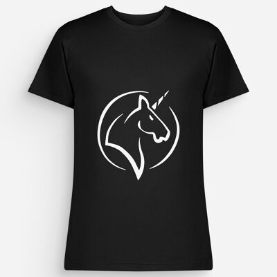 Camiseta Unicornio Hombre Negro Blanco