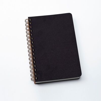 A5 Spiral Notebook - Black - White Pages