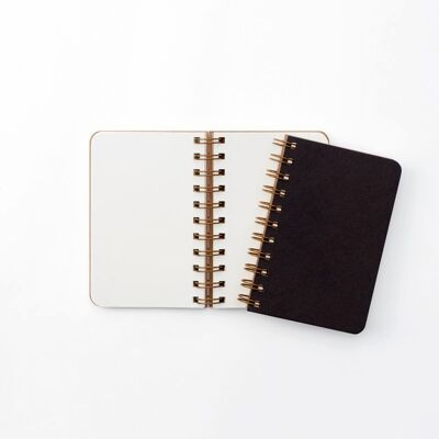 A7 Spiral Notebook - Schwarz - Weiß Seiten