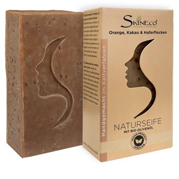 Savon naturel orange, cacao & flocons d'avoine