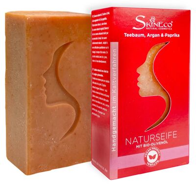 Savon naturel arbre à thé, argan & paprika