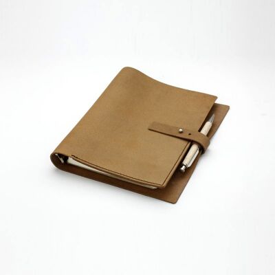 Organizador / cuaderno de cuero A5 - Crema