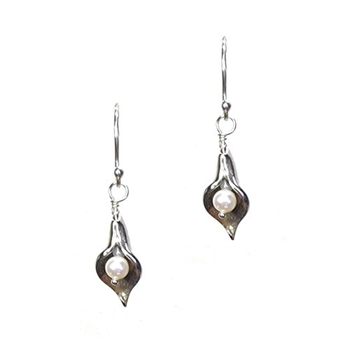 Silver Arum Lily Earrings - small