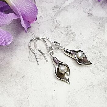 Boucles d'oreilles Argent Arum Lily - petit 5