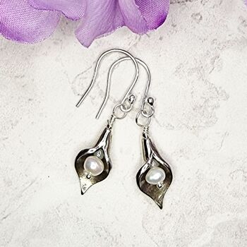 Boucles d'oreilles Argent Arum Lily - petit 6