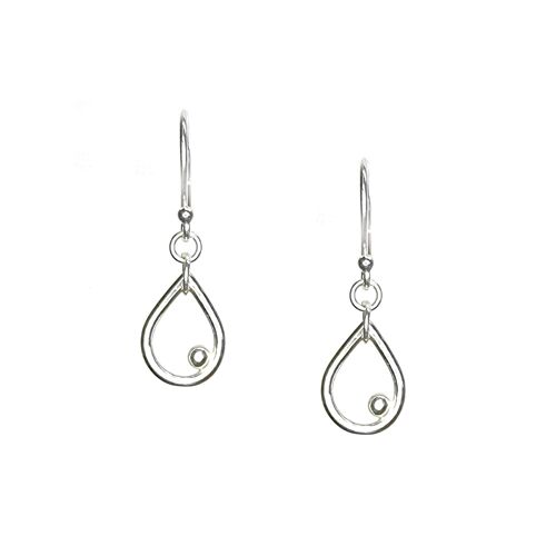 Silver Iris drop earrings - small