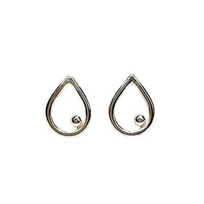 Silver Iris drop earrings - small