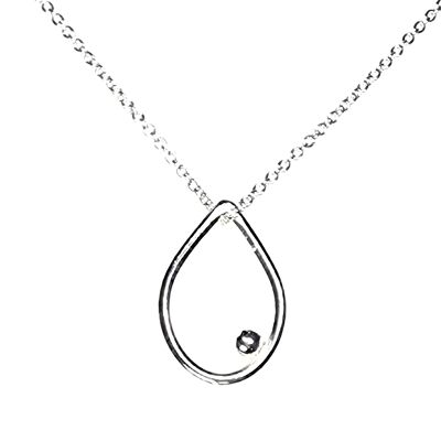 Silver Iris pendant necklace - medium
