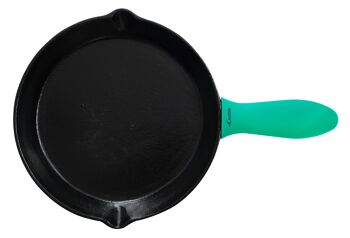 Porte-casseroles en silicone avec poignée chauffante (ensemble mixte de 3 verts) pour poêles en fonte 6