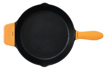 Porte-casseroles en silicone avec poignée chauffante (ensemble mixte de 3 orange) pour poêles en fonte 4