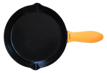 Porte-casseroles en silicone avec poignée chauffante (ensemble mixte de 3 orange) pour poêles en fonte 6