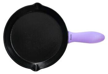 Porte-casseroles en silicone avec poignée chauffante (ensemble mixte de 3 violets) pour poêles en fonte 7