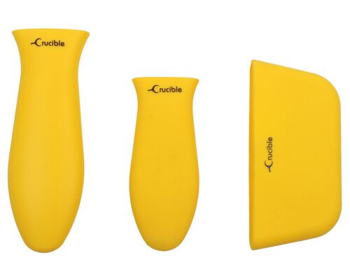 Silicone Hot Handle Pot Holder (Mixed Set of 3 Yellow) For Cast Iron Skillets