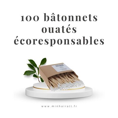 100 tamponi di cotone eco-responsabili