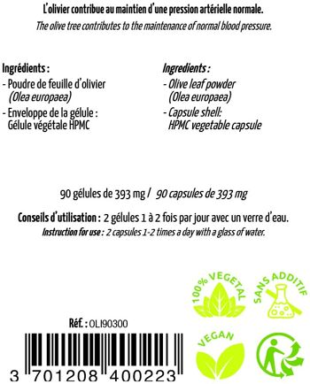 Feuilles d'Olivier * Conua® | PRESSION ARTERIELLE** | ANTIOXYDANT | Sans Additifs | 90 Gélules | VEGAN 5