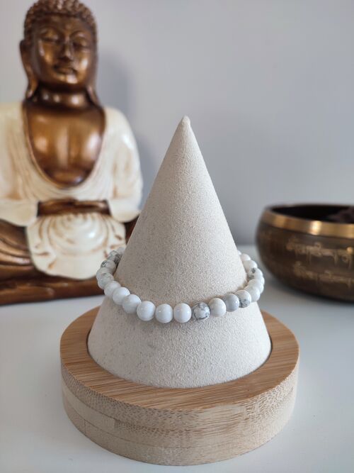 Bracelet Howlite 6mm pierres naturelles