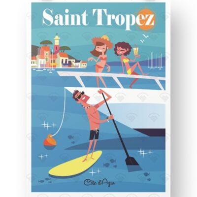 Saint Tropez - 2 femmes 1 homme bateau