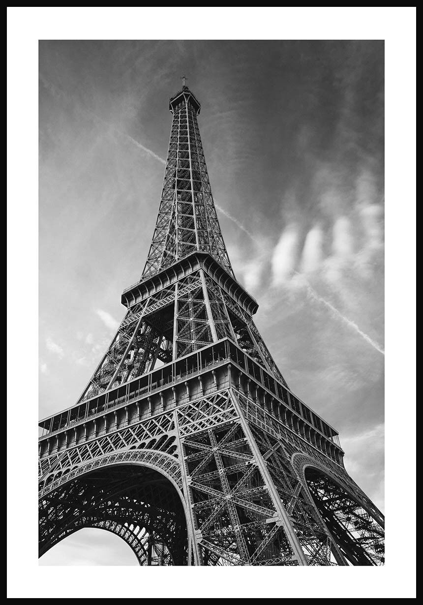 Achat Affiche photographie noir et blanc Tour Eiffel 21 x 30 cm