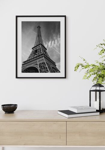 Affiche photographie noir et blanc Tour Eiffel - 21 x 30 cm 2
