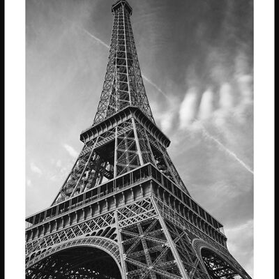 Poster black and white photography Eiffel Tower - 30 x 40 cm