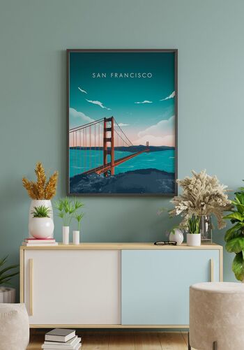Affiche illustrée San Francisco - 30 x 40 cm 3