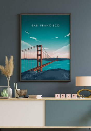 Affiche illustrée San Francisco - 30 x 40 cm 4