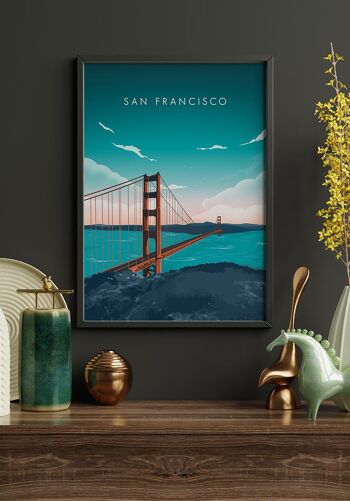 Affiche illustrée San Francisco - 30 x 40 cm 5