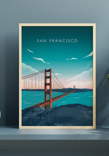 Affiche illustrée San Francisco - 30 x 40 cm 6