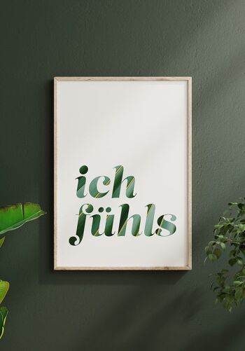 Affiche I feel typography - 30 x 40 cm - rose 2