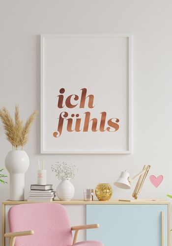 Affiche I feel typography - 30 x 40 cm - rose 6