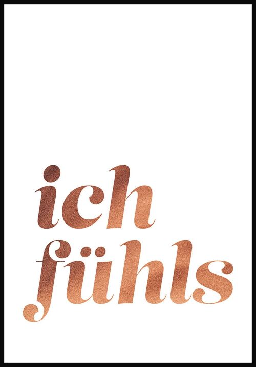 Ich fühls' Typografie Poster - 70 x 100 cm - Rosé