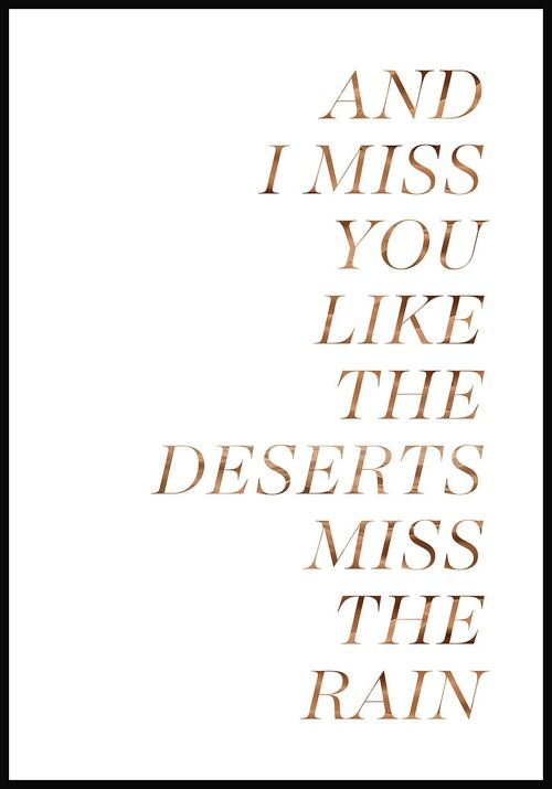 And I miss you' Spruch Poster - 21 x 30 cm