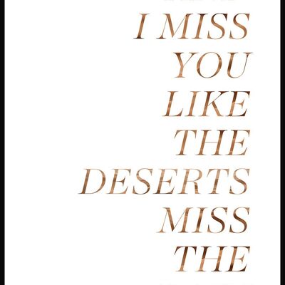 And I miss you' quote poster - 21 x 30 cm