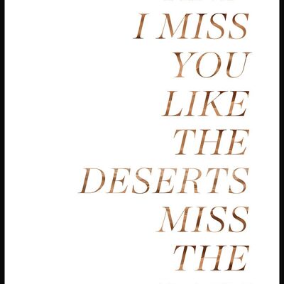 And I miss you' quote poster - 30 x 40 cm