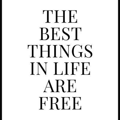 Best things are free' Typografie Poster - 30 x 40 cm