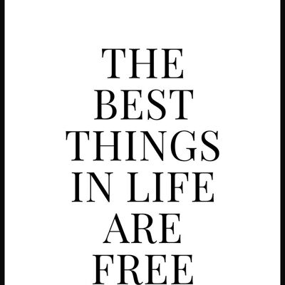 Best things are free' Typografie Poster - 40 x 50 cm