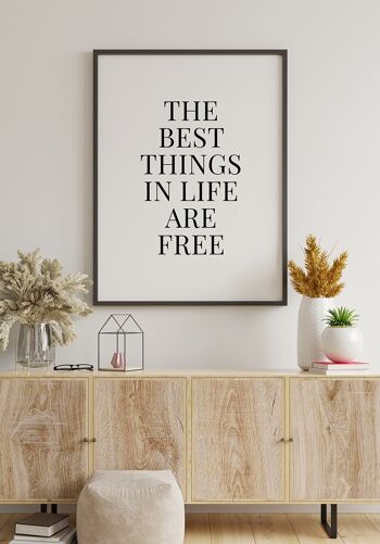 Les meilleures choses sont gratuites' Affiche Typographie - 70 x 100 cm 3