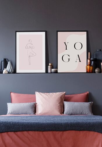 Poster Yoga Pose Tree Line Art - 21 x 30 cm - Anthracite 4