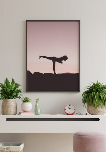 Affiche Posture Yoga Guerrier III - 30 x 40 cm 2