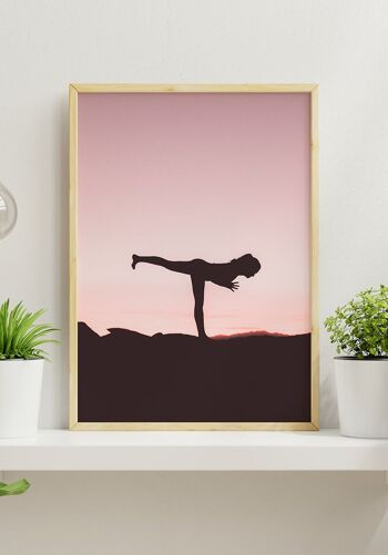 Affiche Posture Yoga Guerrier III - 30 x 40 cm 3