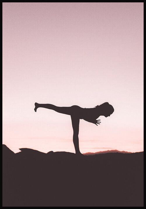 Krieger III Yoga Haltung Poster - 40 x 50 cm