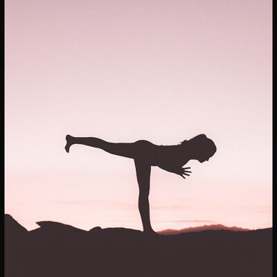Póster Postura de Yoga Guerrero III - 40 x 50 cm