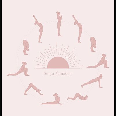 Affiche Yoga Salutation au Soleil - 30 x 40 cm