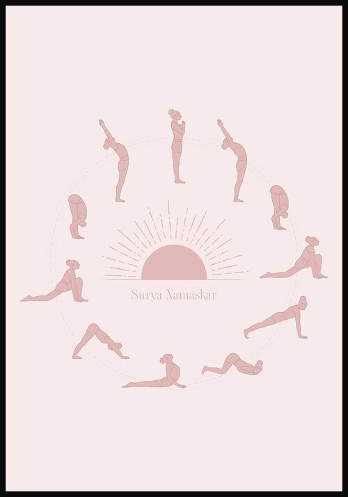 Sonnengruß Yoga Poster - 40 x 50 cm