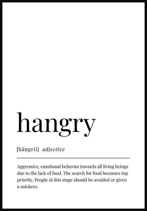 Hangry Poster - 50 x 70 cm