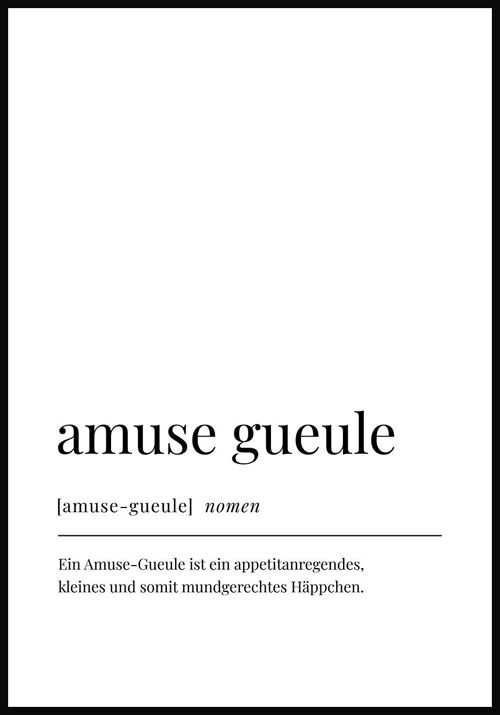 Amuse Gueule Poster - 40 x 50 cm