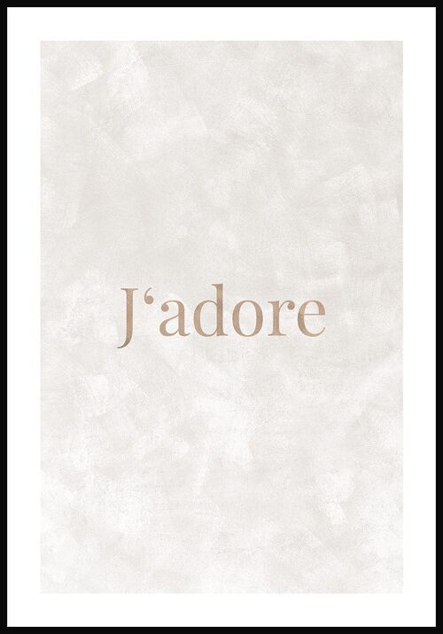 J'adore Typografie Poster - 21 x 30 cm